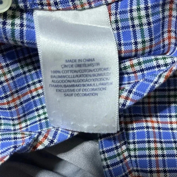 Ralph Lauren Long Sleeve Button Down M Blue Red White Plaid Flesh Pony‎ Preppy - Picture 8 of 12
